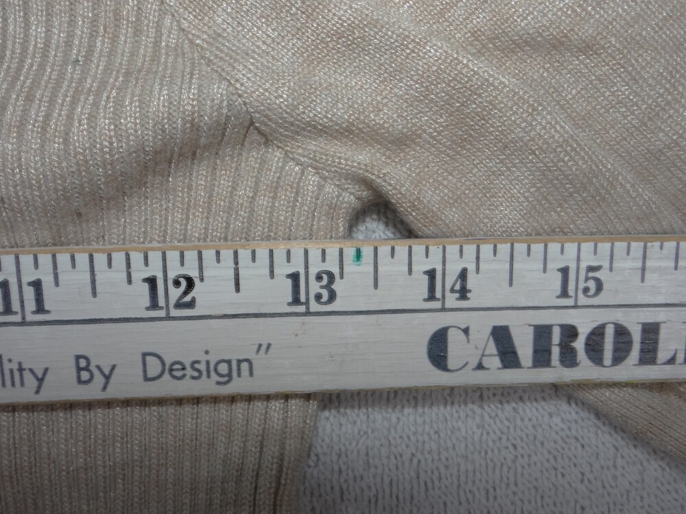 Pink Rose Beige Ribbed Puff Sleeve Top Small - Picture 4 of 5